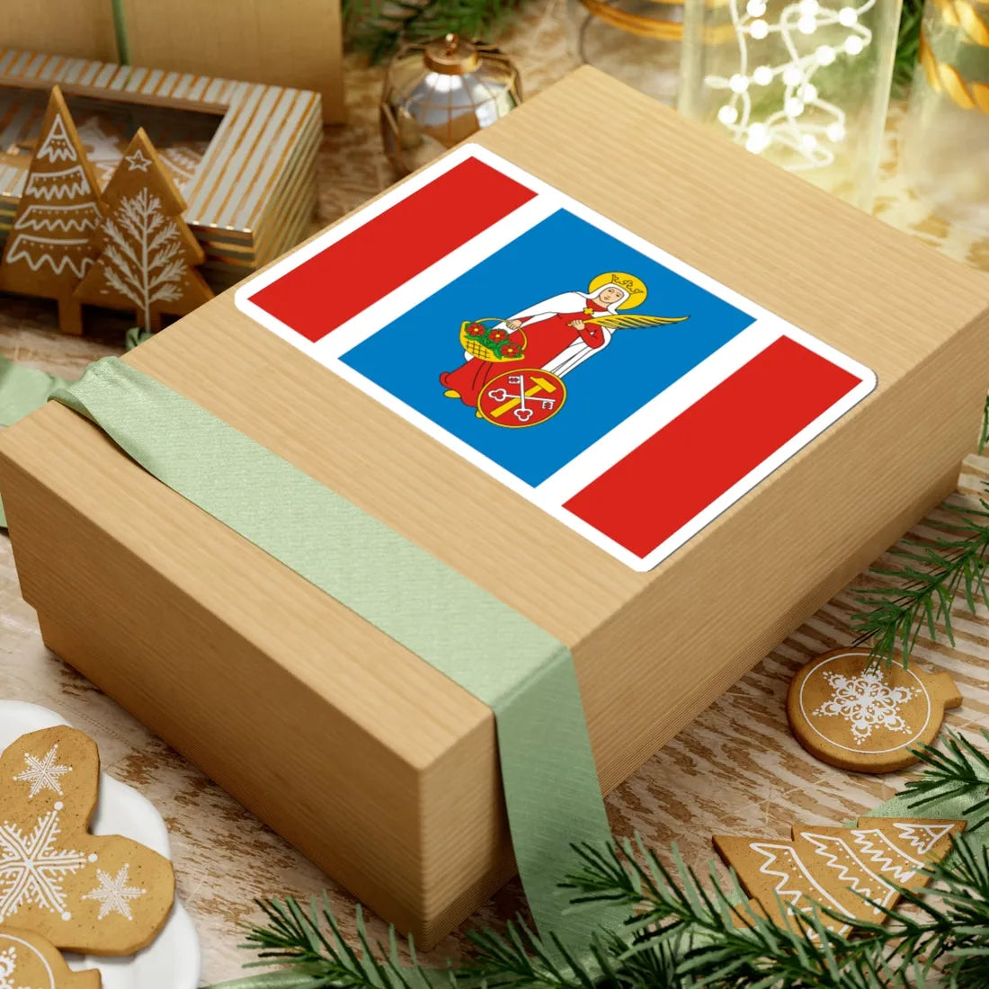 POL gmina Wolanow flag (Poland) STICKER Vinyl Kiss-Cut Decal - The Sticker Space