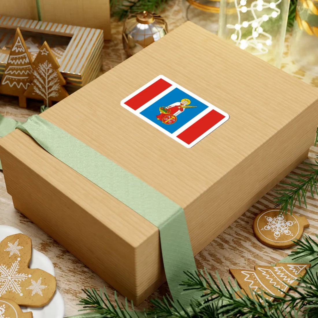 POL gmina Wolanow flag (Poland) STICKER Vinyl Kiss-Cut Decal - The Sticker Space