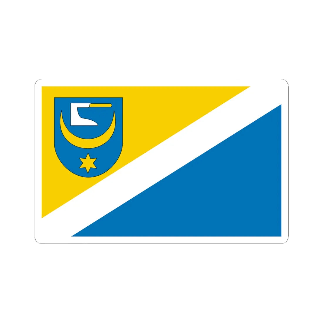 POL gmina Zabno flag (Poland) STICKER Vinyl Kiss-Cut Decal 6 Inch White - The Sticker Space