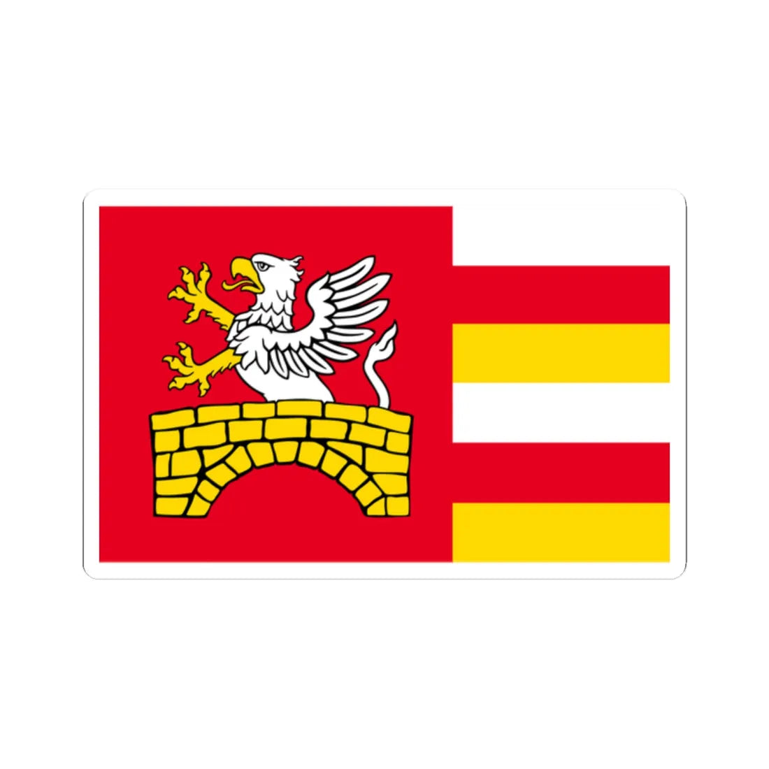 POL gmina Zamosc flag (Poland) STICKER Vinyl Kiss-Cut Decal 2 Inch White - The Sticker Space