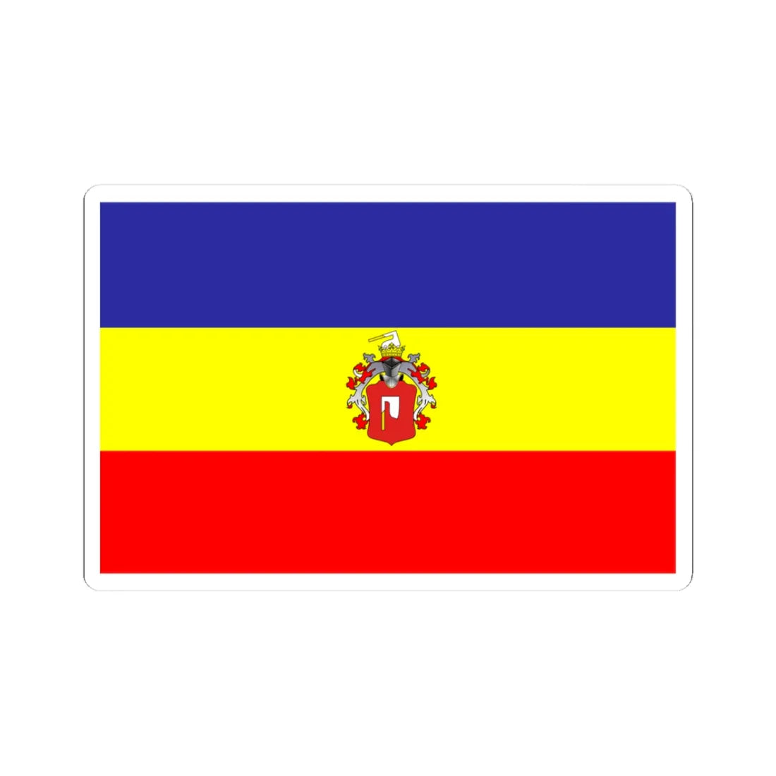 POL gmina Zegocina flag (Poland) STICKER Vinyl Kiss-Cut Decal 3 Inch White - The Sticker Space