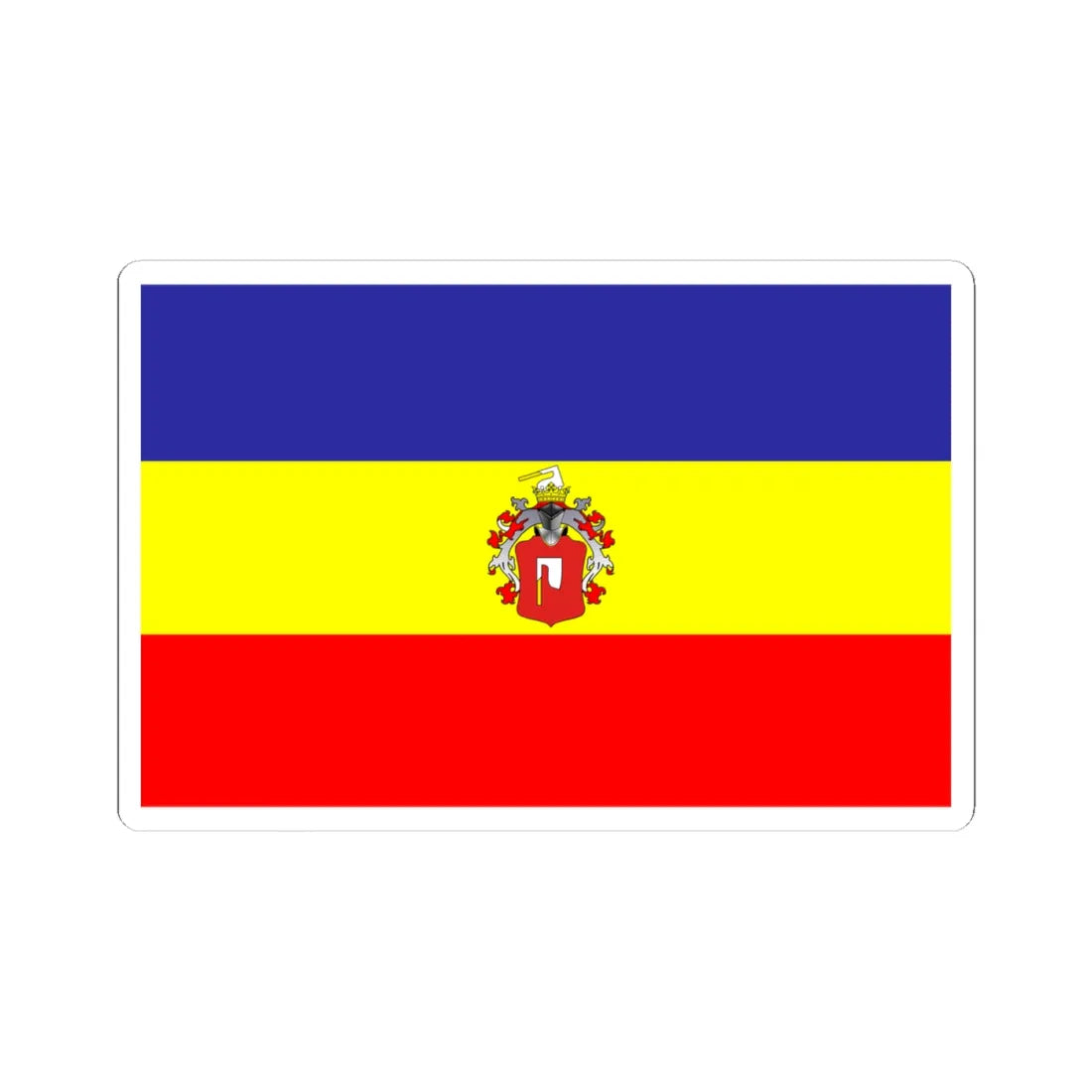 POL gmina Zegocina flag (Poland) STICKER Vinyl Kiss-Cut Decal 4 Inch White - The Sticker Space