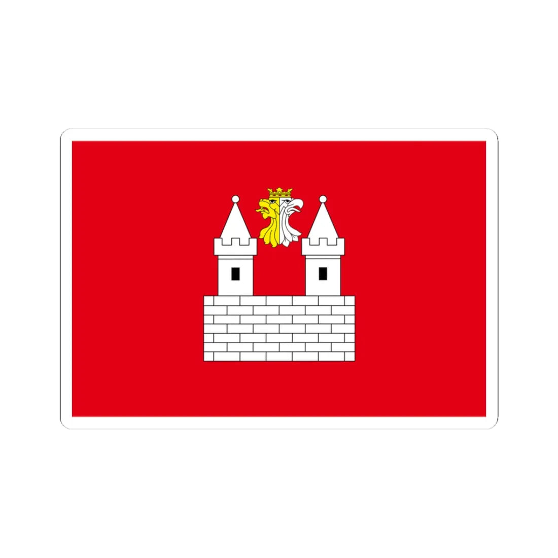 POL Gniewkowo flag (Poland) STICKER Vinyl Kiss-Cut Decal 3 Inch White - The Sticker Space