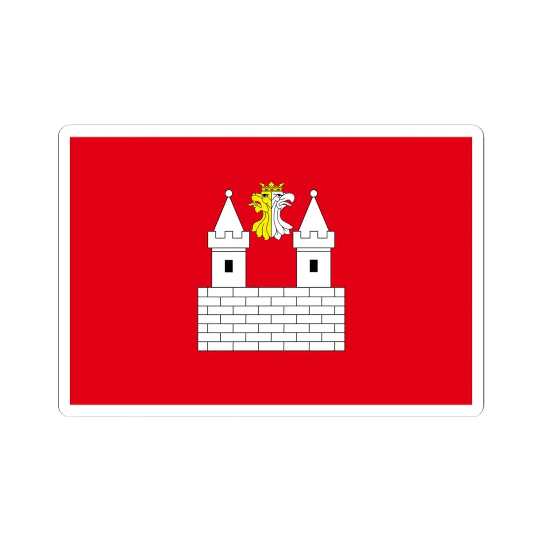 POL Gniewkowo flag (Poland) STICKER Vinyl Kiss-Cut Decal 4 Inch White - The Sticker Space