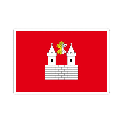 POL Gniewkowo flag (Poland) STICKER Vinyl Kiss-Cut Decal 4 Inch White - The Sticker Space