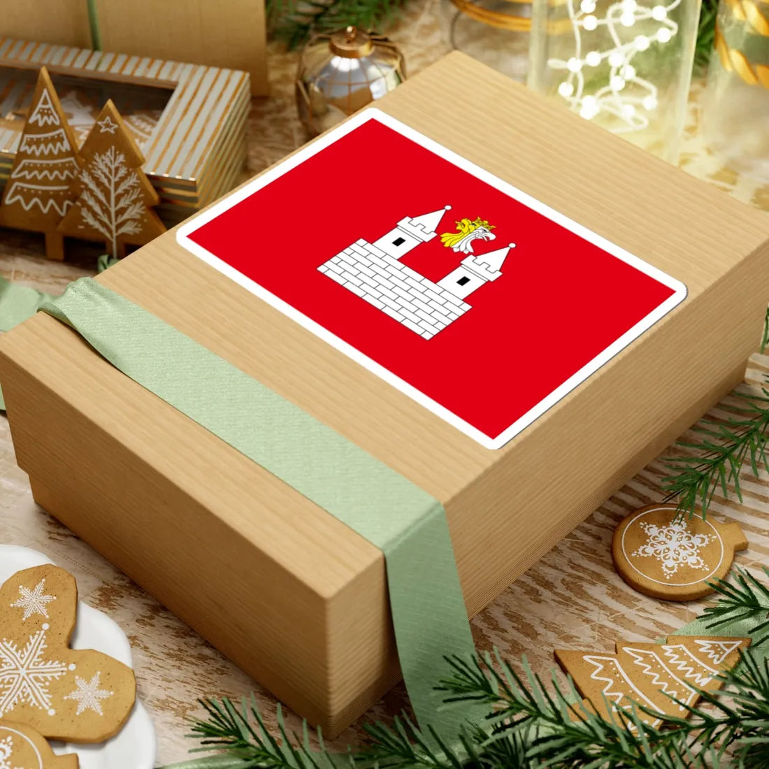 POL Gniewkowo flag (Poland) STICKER Vinyl Kiss-Cut Decal - The Sticker Space