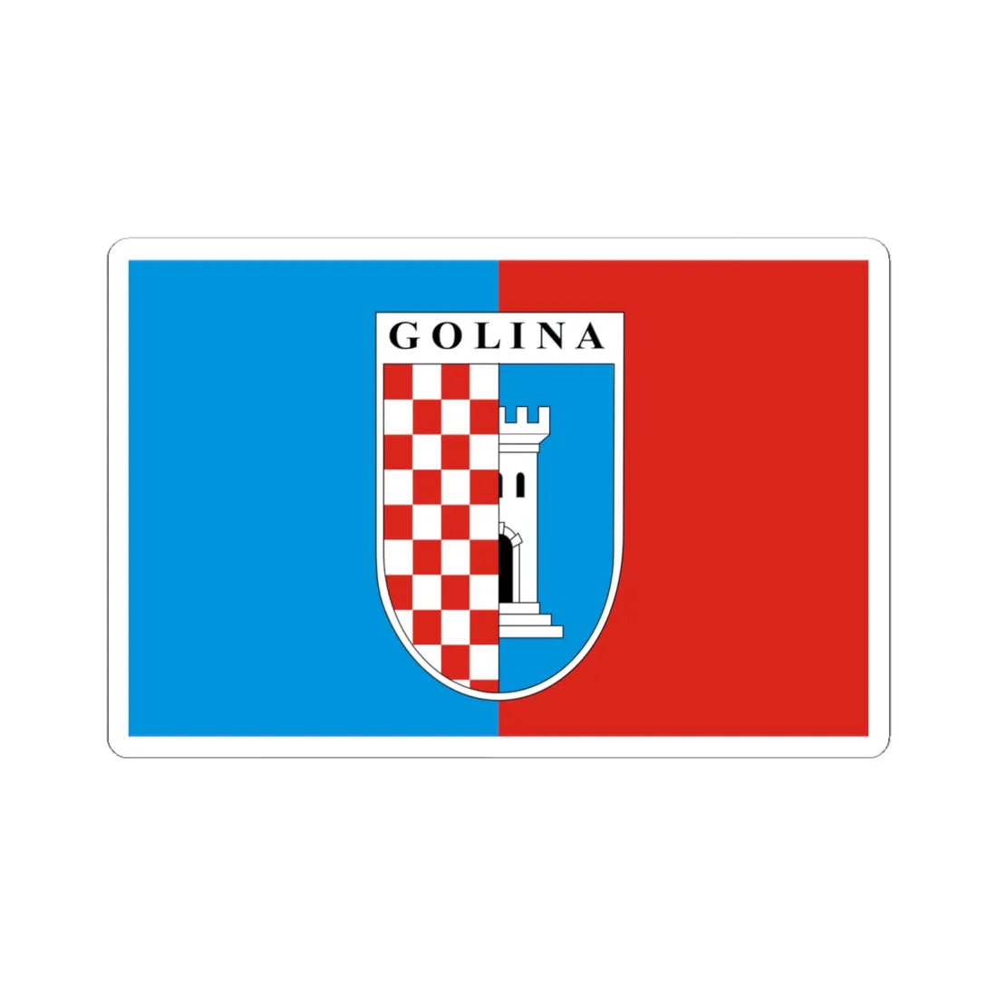 POL Golina flag (Poland) STICKER Vinyl Kiss-Cut Decal 6 Inch White - The Sticker Space