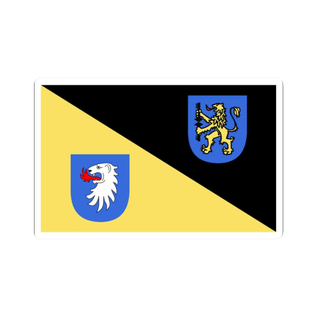 POL Gorlice flag (Poland) STICKER Vinyl Kiss-Cut Decal 2 Inch White - The Sticker Space