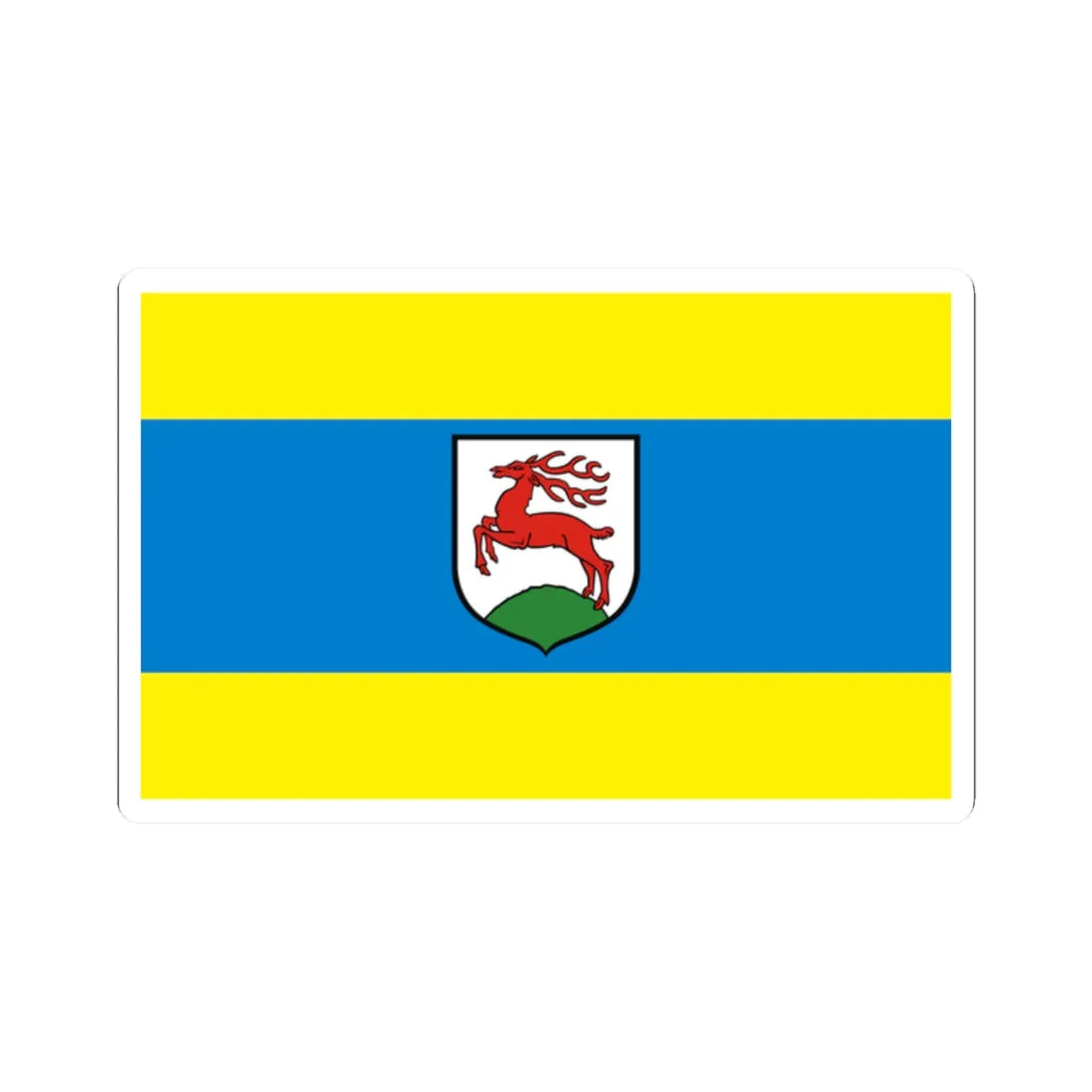POL Gorzow Slaski flag (Poland) STICKER Vinyl Kiss-Cut Decal 2 Inch White - The Sticker Space