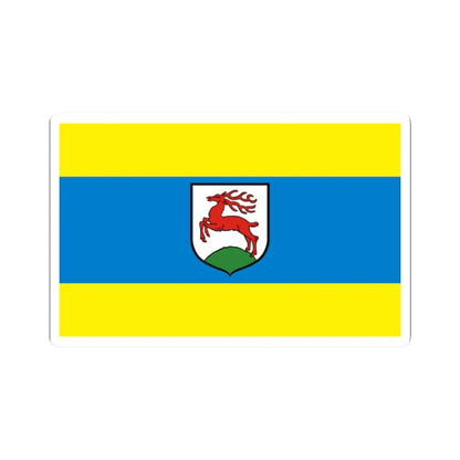 POL Gorzow Slaski flag (Poland) STICKER Vinyl Kiss-Cut Decal 2 Inch White - The Sticker Space