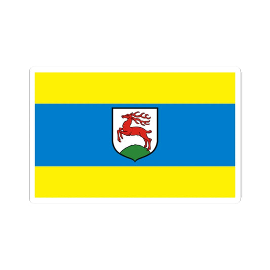 POL Gorzow Slaski flag (Poland) STICKER Vinyl Kiss-Cut Decal 2 Inch White - The Sticker Space