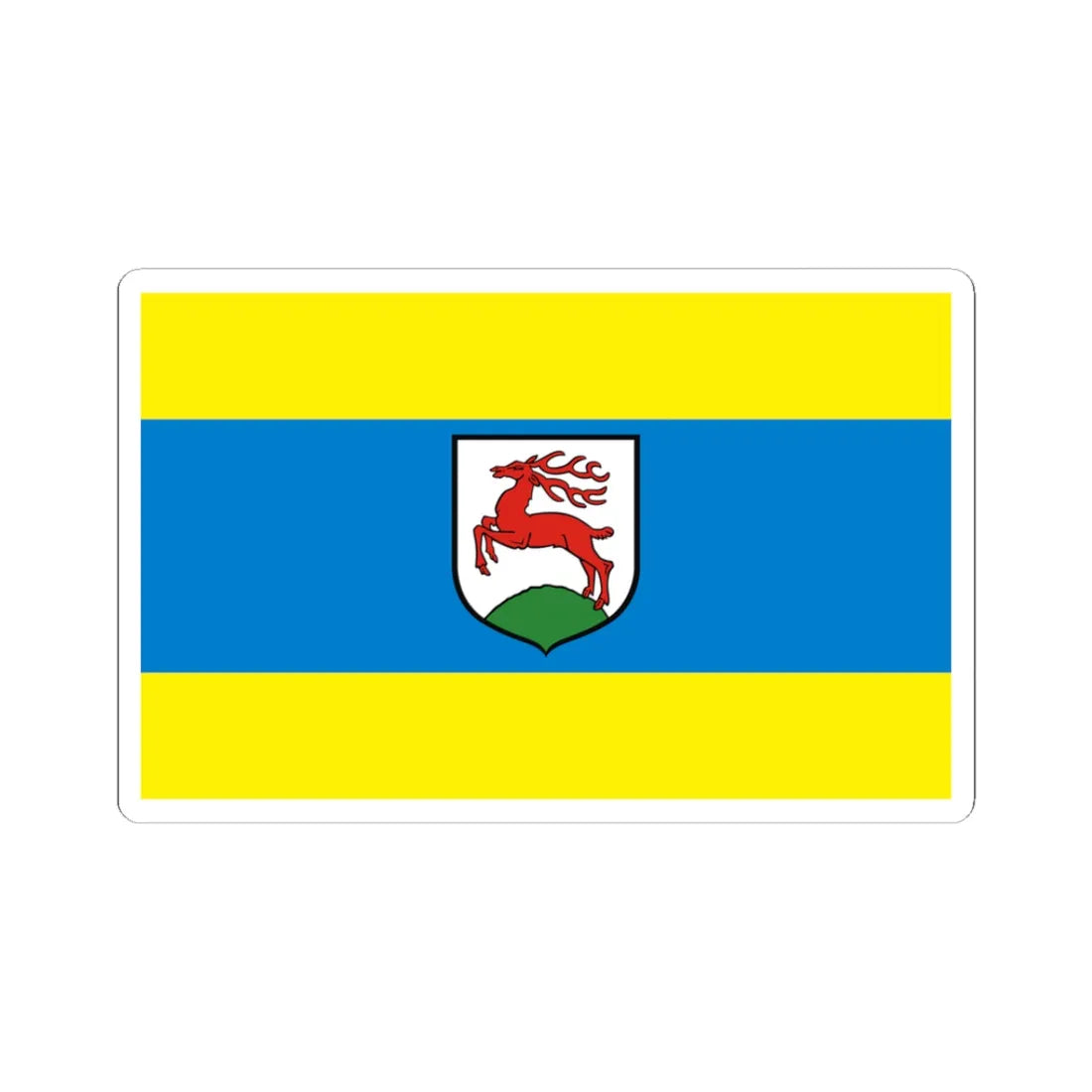POL Gorzow Slaski flag (Poland) STICKER Vinyl Kiss-Cut Decal 3 Inch White - The Sticker Space