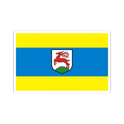 POL Gorzow Slaski flag (Poland) STICKER Vinyl Kiss-Cut Decal 3 Inch White - The Sticker Space