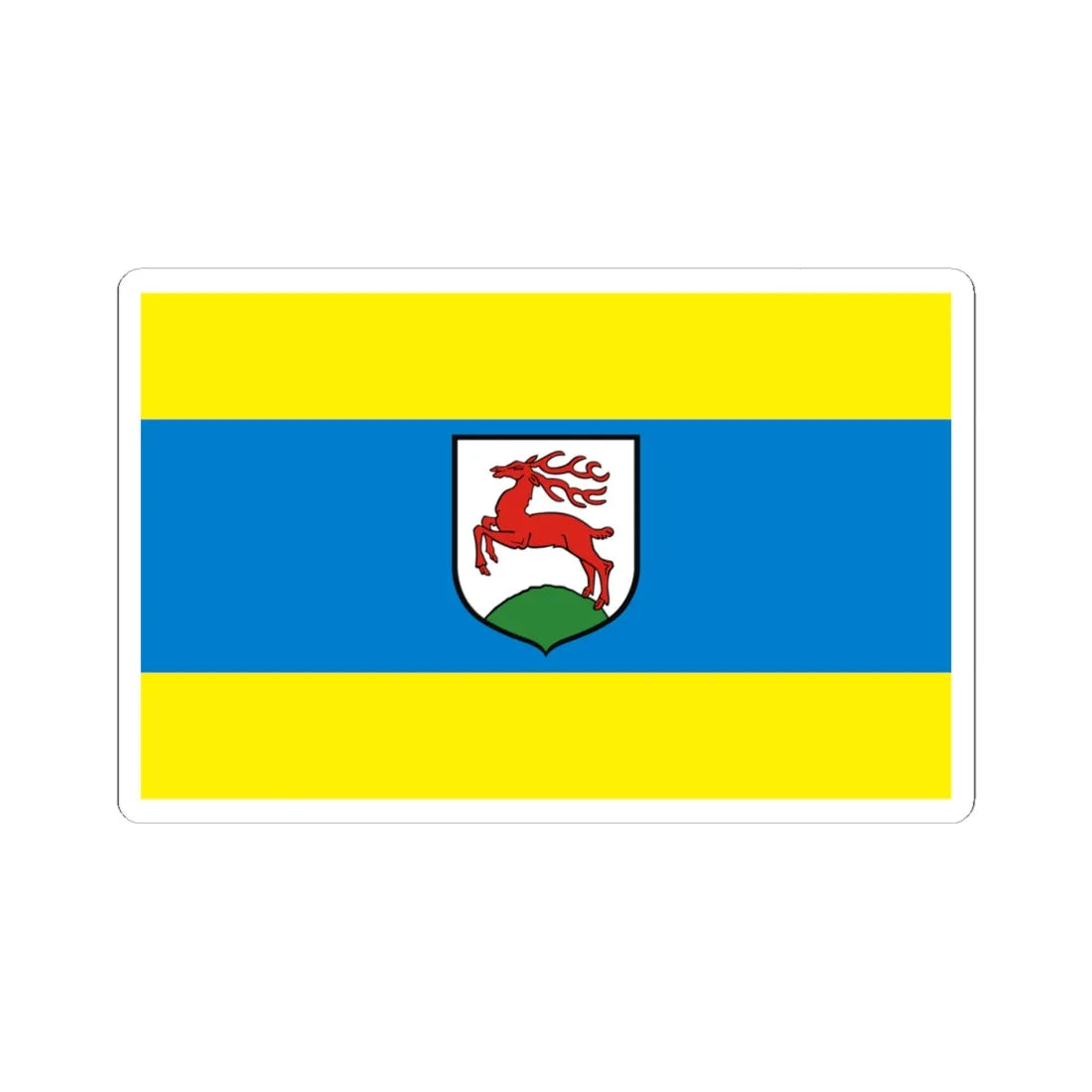 POL Gorzow Slaski flag (Poland) STICKER Vinyl Kiss-Cut Decal 4 Inch White - The Sticker Space