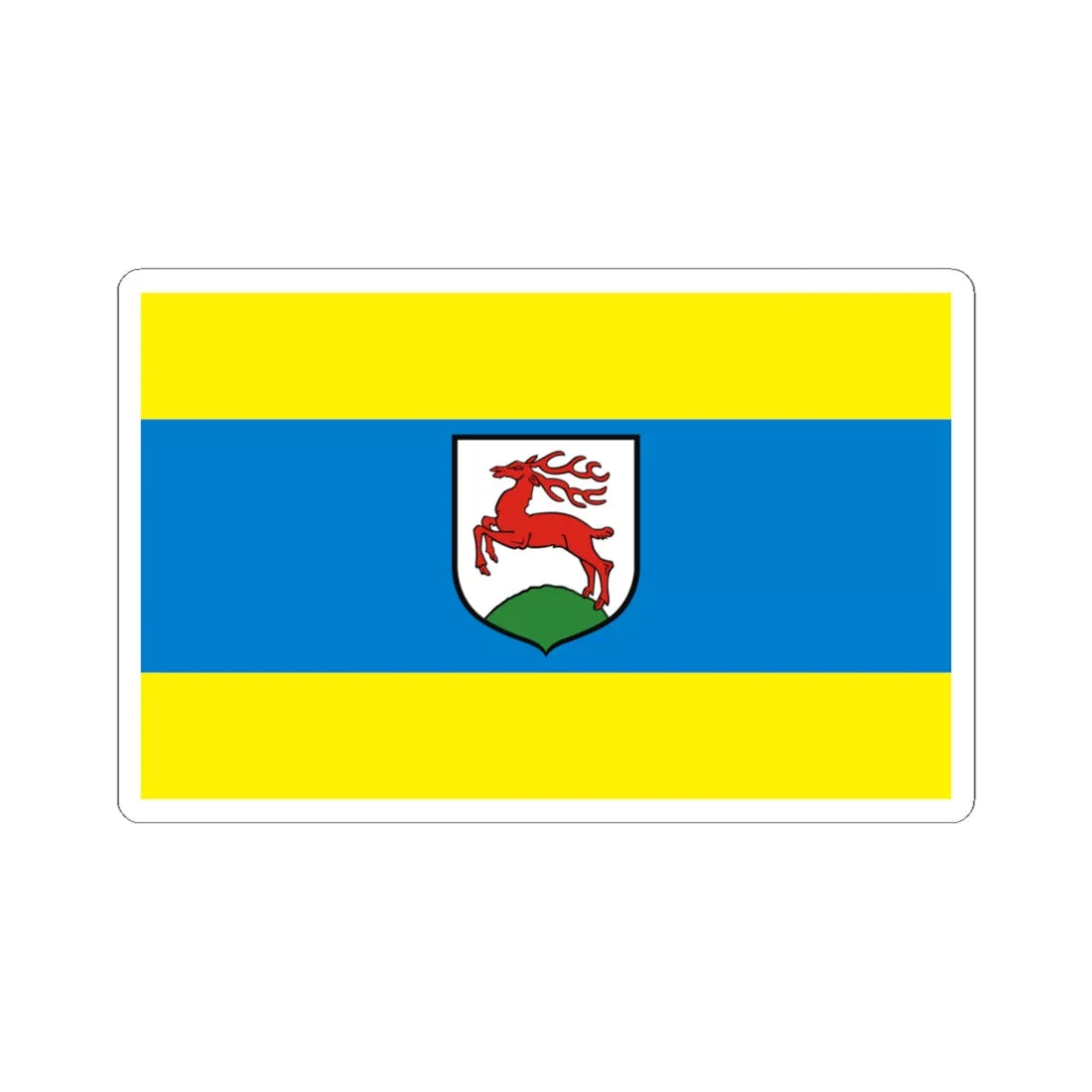 POL Gorzow Slaski flag (Poland) STICKER Vinyl Kiss-Cut Decal 6 Inch White - The Sticker Space