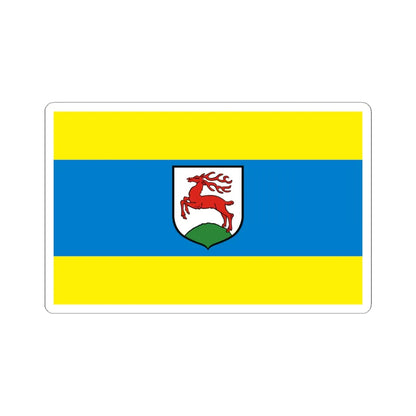 POL Gorzow Slaski flag (Poland) STICKER Vinyl Kiss-Cut Decal 6 Inch White - The Sticker Space