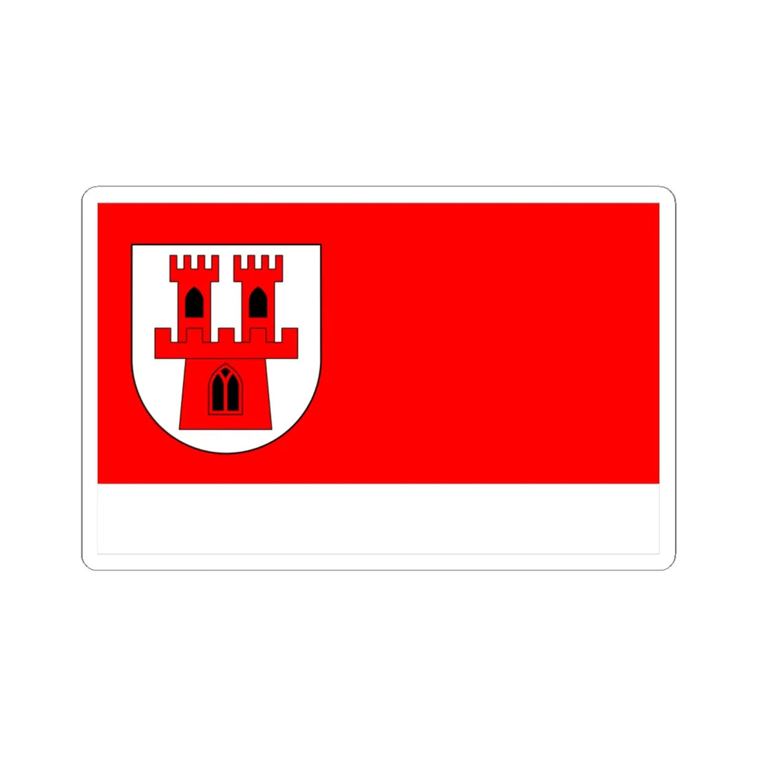 POL Grodkow flag 2 (Poland) STICKER Vinyl Kiss-Cut Decal 6 Inch White - The Sticker Space