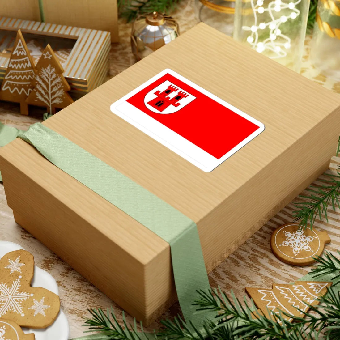 POL Grodkow flag 2 (Poland) STICKER Vinyl Kiss-Cut Decal - The Sticker Space