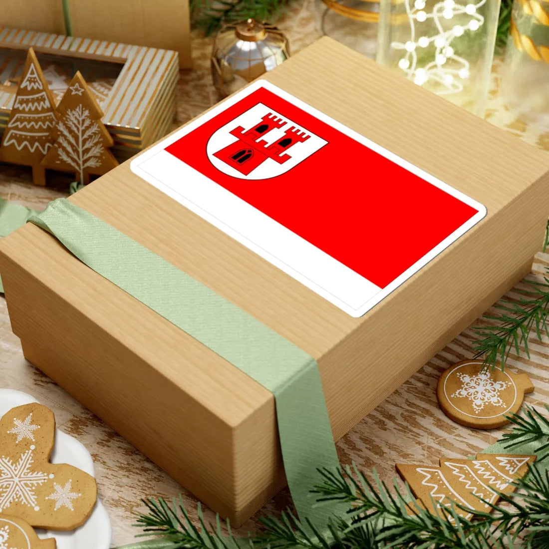 POL Grodkow flag 2 (Poland) STICKER Vinyl Kiss-Cut Decal - The Sticker Space