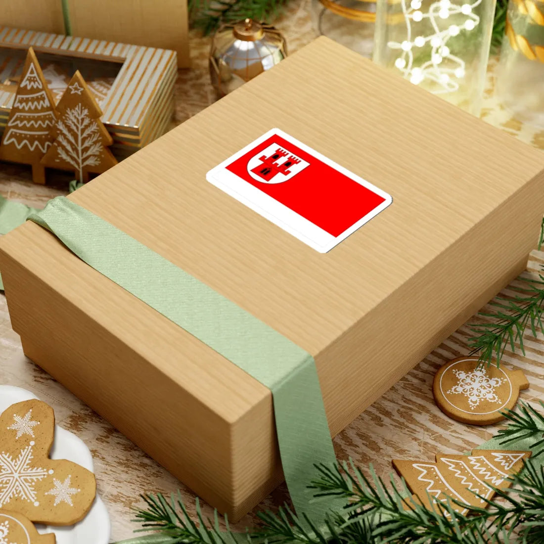 POL Grodkow flag 2 (Poland) STICKER Vinyl Kiss-Cut Decal - The Sticker Space