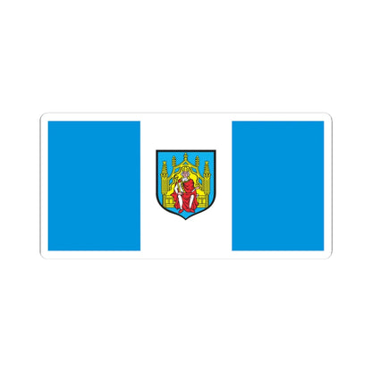 POL Grodzisk Wielkopolski flag (Poland) STICKER Vinyl Kiss-Cut Decal 3 Inch White - The Sticker Space
