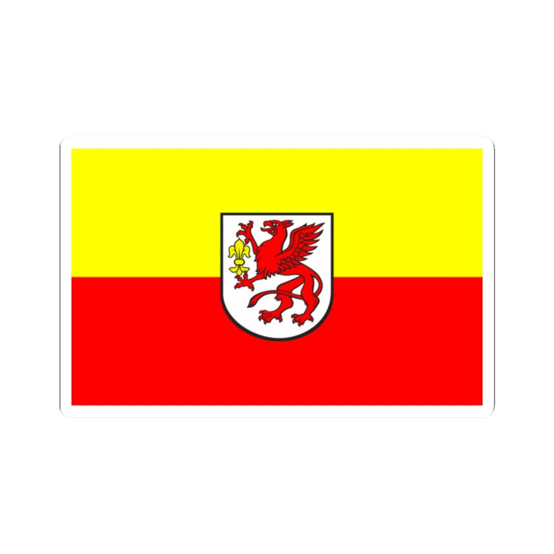 POL Gryfice flag (Poland) STICKER Vinyl Kiss-Cut Decal 2 Inch White - The Sticker Space