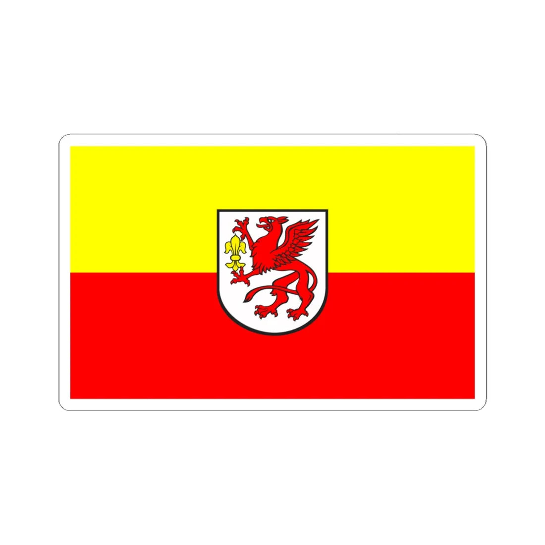 POL Gryfice flag (Poland) STICKER Vinyl Kiss-Cut Decal 6 Inch White - The Sticker Space