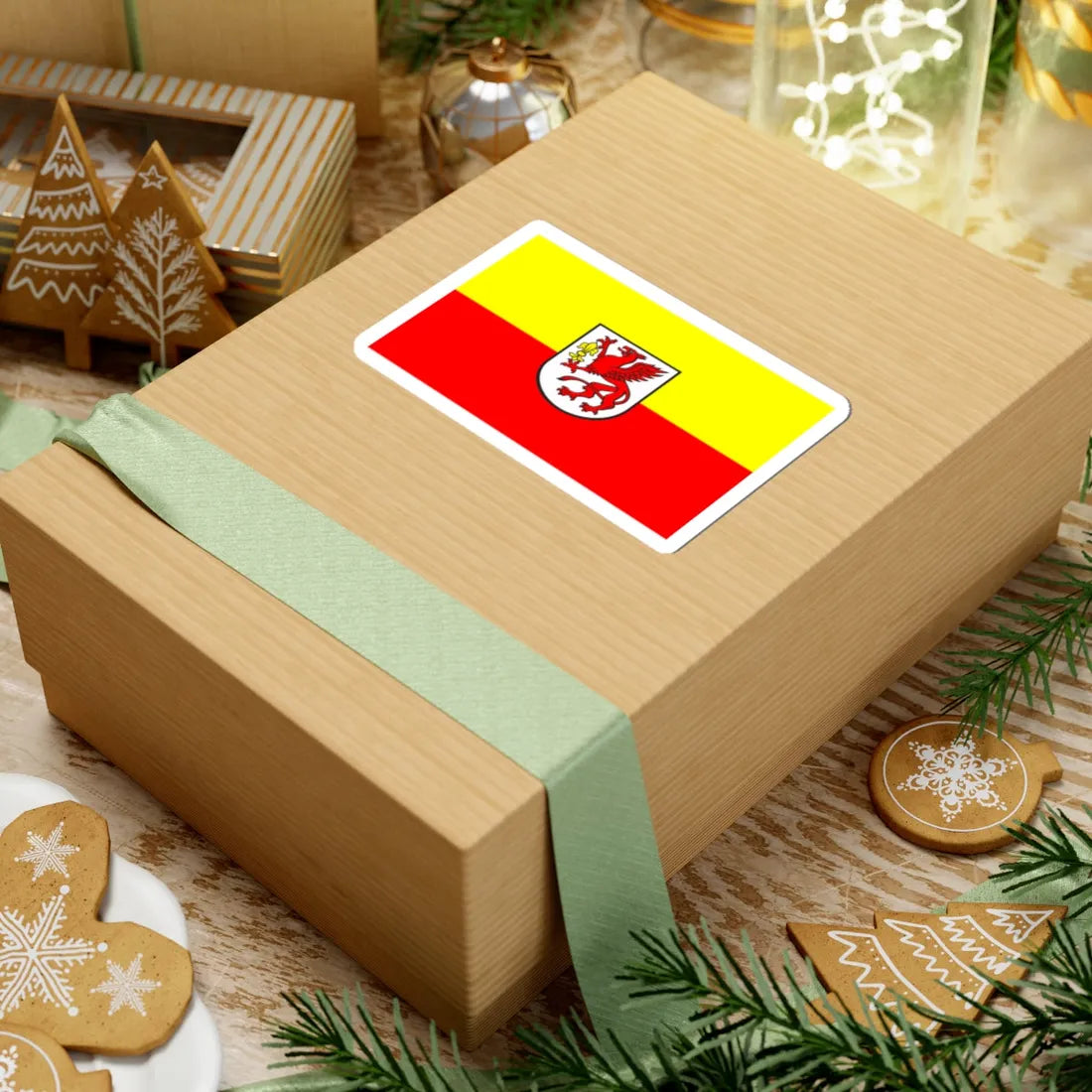 POL Gryfice flag (Poland) STICKER Vinyl Kiss-Cut Decal - The Sticker Space