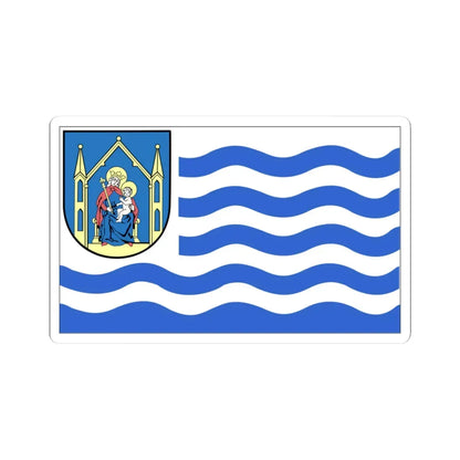 POL Iława flag (Poland) STICKER Vinyl Kiss-Cut Decal 3 Inch White - The Sticker Space