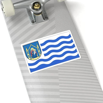 POL Iława flag (Poland) STICKER Vinyl Kiss-Cut Decal - The Sticker Space