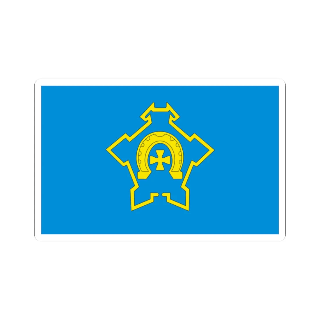 POL Iwaniska flag (Poland) STICKER Vinyl Kiss-Cut Decal 2 Inch White - The Sticker Space