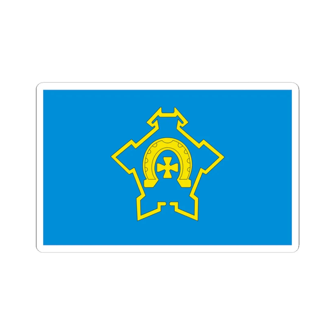 POL Iwaniska flag (Poland) STICKER Vinyl Kiss-Cut Decal 3 Inch White - The Sticker Space