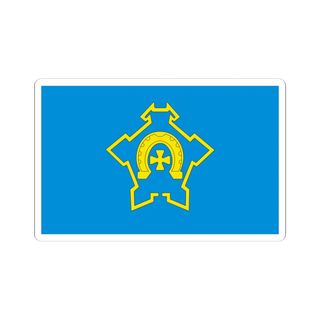 POL Iwaniska flag (Poland) STICKER Vinyl Kiss-Cut Decal 4 Inch White - The Sticker Space