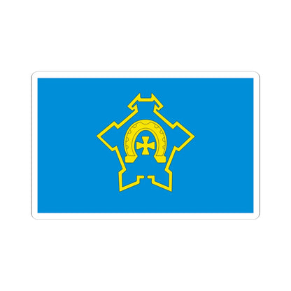 POL Iwaniska flag (Poland) STICKER Vinyl Kiss-Cut Decal 4 Inch White - The Sticker Space