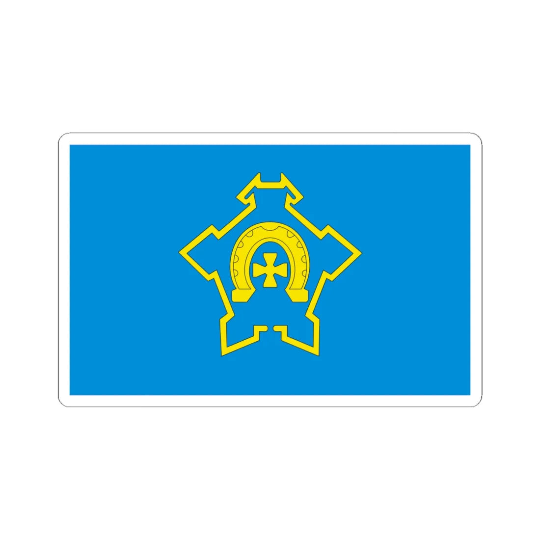 POL Iwaniska flag (Poland) STICKER Vinyl Kiss-Cut Decal 6 Inch White - The Sticker Space