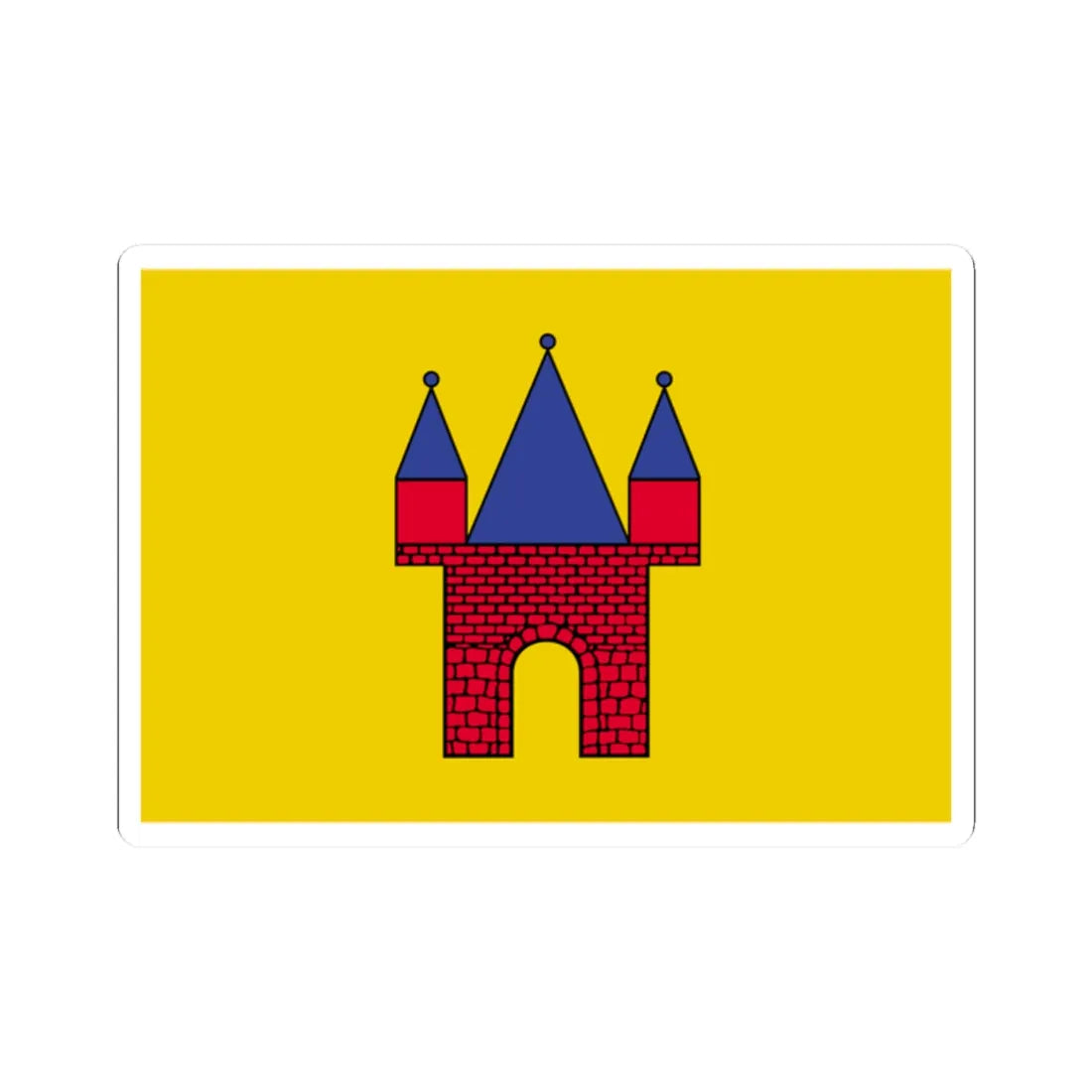 POL Jarocin flag (Poland) STICKER Vinyl Kiss-Cut Decal 2 Inch White - The Sticker Space