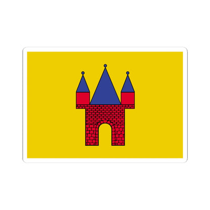 POL Jarocin flag (Poland) STICKER Vinyl Kiss-Cut Decal 4 Inch White - The Sticker Space