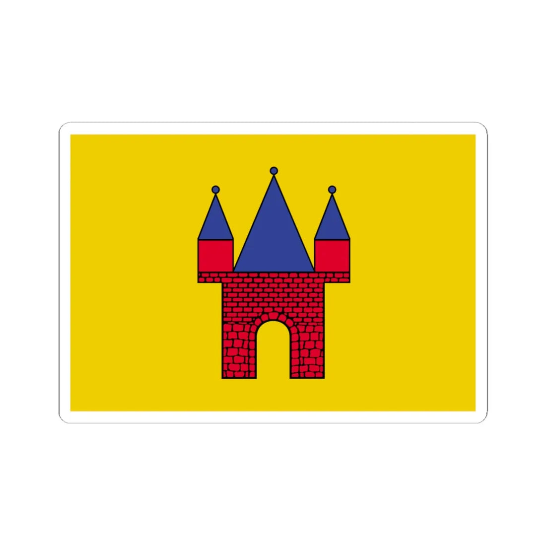 POL Jarocin flag (Poland) STICKER Vinyl Kiss-Cut Decal 6 Inch White - The Sticker Space