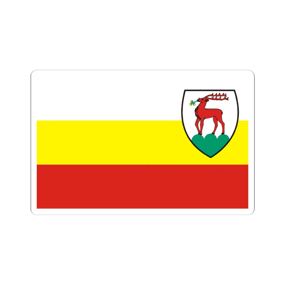 POL Jelenia Gora flag (Poland) STICKER Vinyl Kiss-Cut Decal 4 Inch White - The Sticker Space