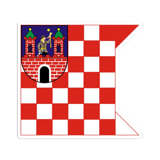 POL Kalisz flag 2004-2018 (Poland) STICKER Vinyl Kiss-Cut Decal 2 Inch White - The Sticker Space