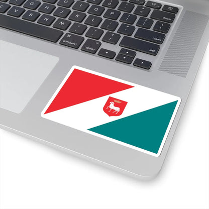 POL Karczew flag (Poland) STICKER Vinyl Kiss-Cut Decal - The Sticker Space