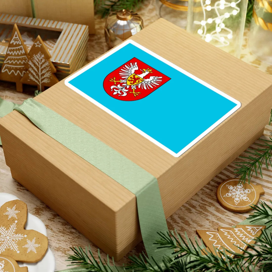 POL Kargowa flag (Poland) STICKER Vinyl Kiss-Cut Decal - The Sticker Space