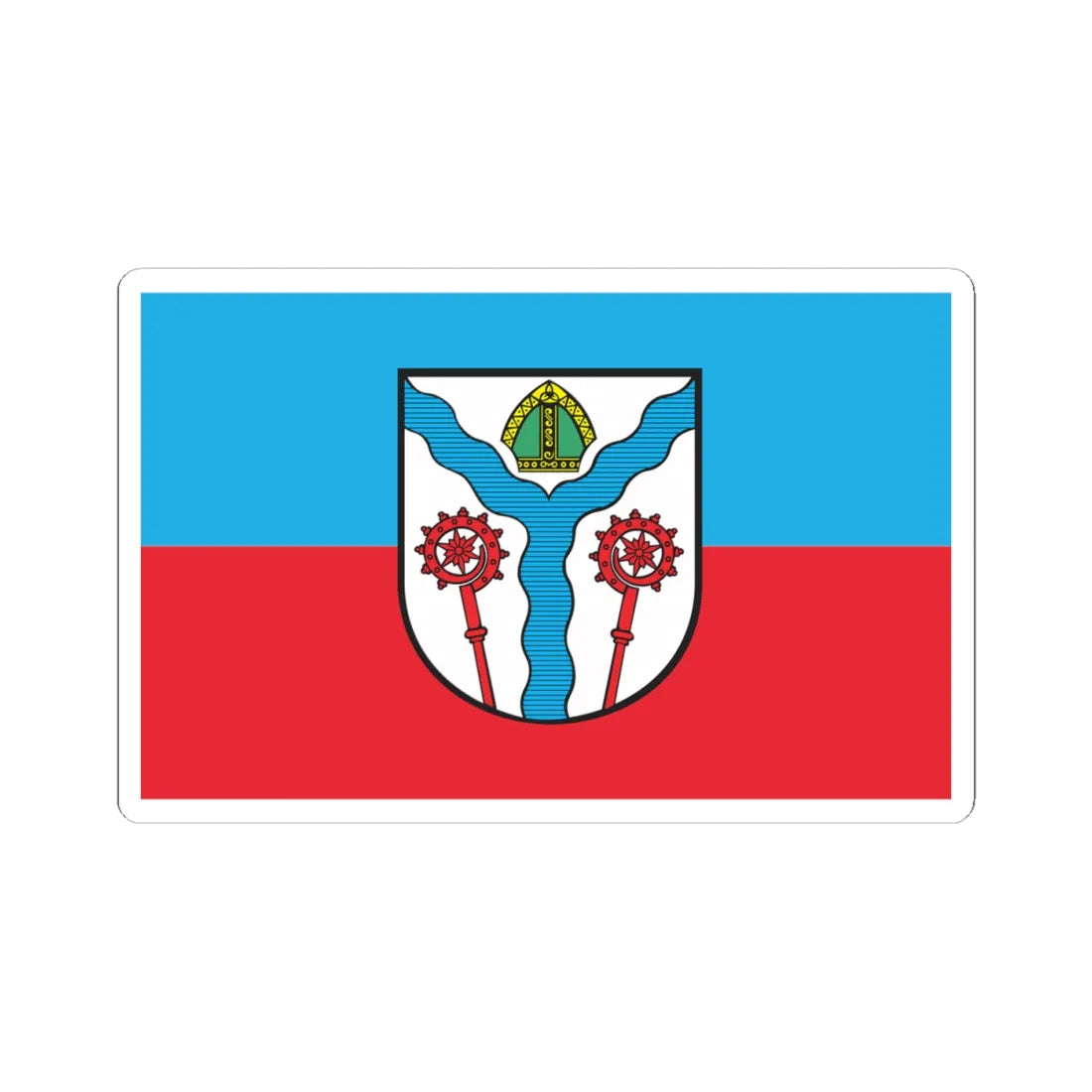 POL Karlino flag (Poland) STICKER Vinyl Kiss-Cut Decal 4 Inch White - The Sticker Space