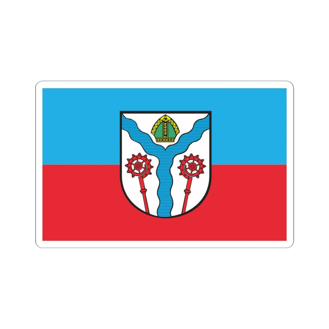 POL Karlino flag (Poland) STICKER Vinyl Kiss-Cut Decal 6 Inch White - The Sticker Space