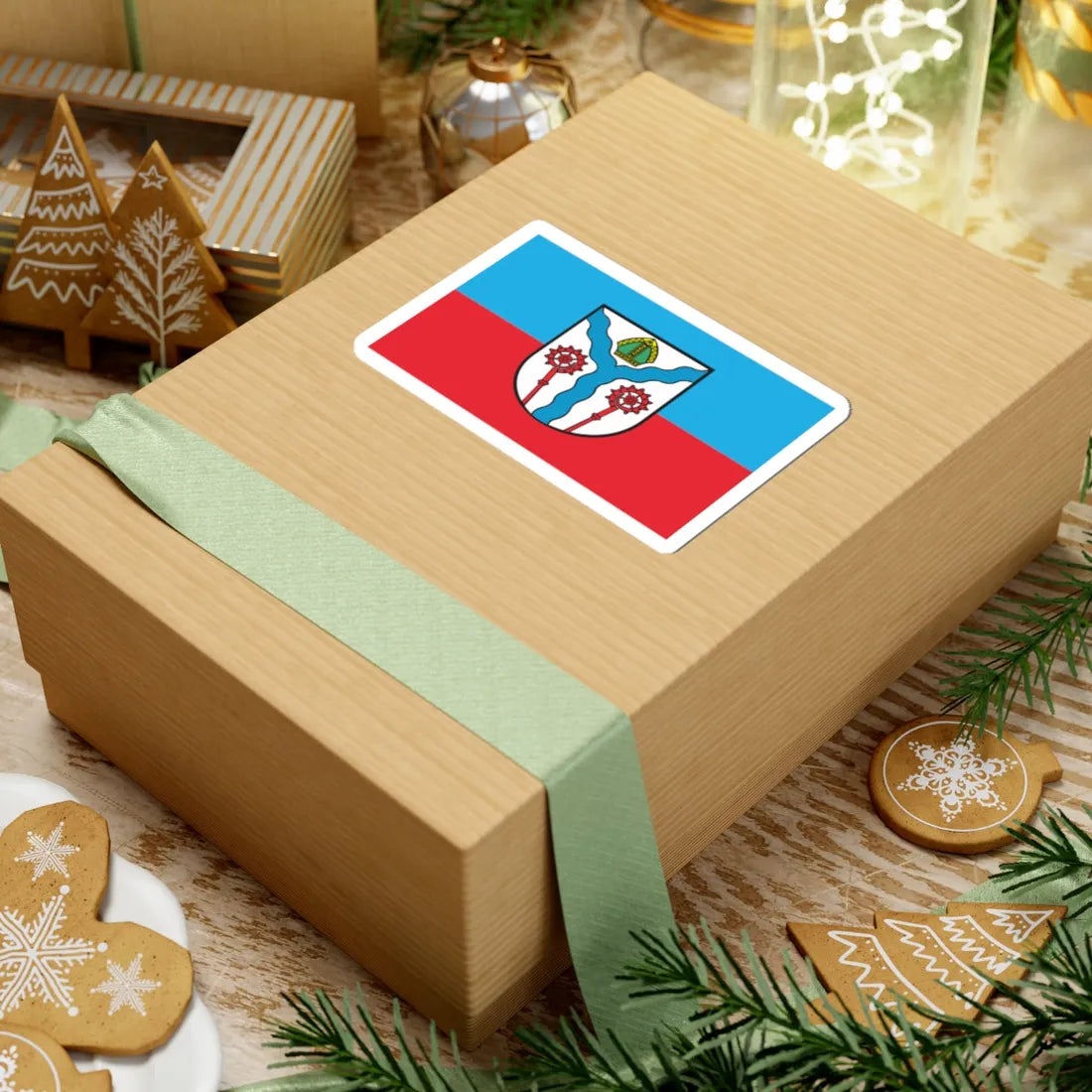 POL Karlino flag (Poland) STICKER Vinyl Kiss-Cut Decal - The Sticker Space