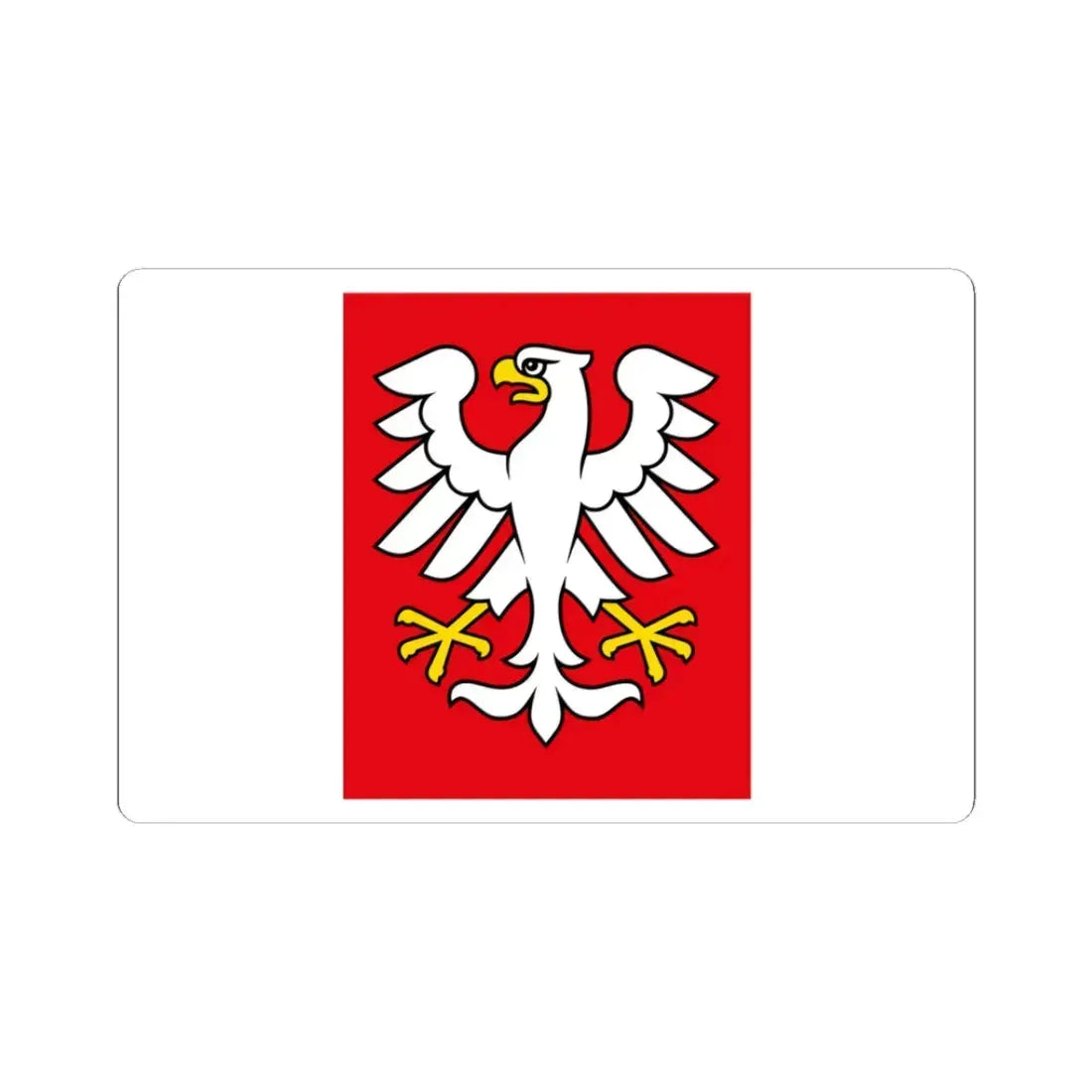 POL Kłecko flag (Poland) STICKER Vinyl Kiss-Cut Decal 3 Inch White - The Sticker Space
