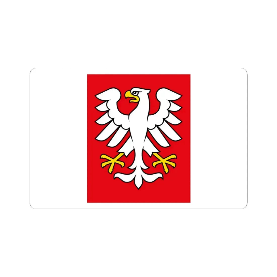 POL Kłecko flag (Poland) STICKER Vinyl Kiss-Cut Decal 4 Inch White - The Sticker Space