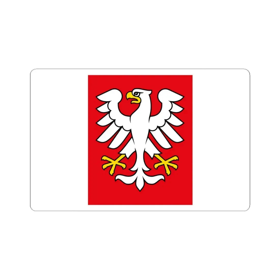 POL Kłecko flag (Poland) STICKER Vinyl Kiss-Cut Decal 6 Inch White - The Sticker Space