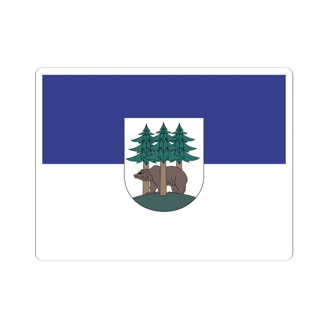 POL Ketrzyn flag (Poland) STICKER Vinyl Kiss-Cut Decal 3 Inch White - The Sticker Space