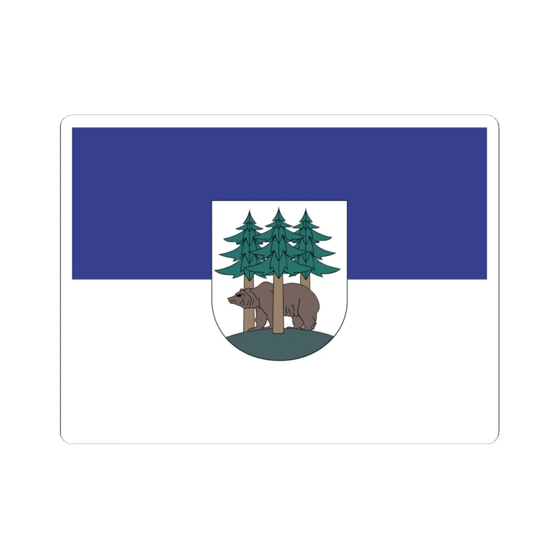 POL Ketrzyn flag (Poland) STICKER Vinyl Kiss-Cut Decal 4 Inch White - The Sticker Space